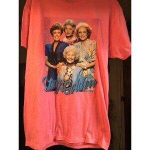 The Golden Girls "Stay Golden" Unisex Pink Short Sleeve T-Shirt Size M